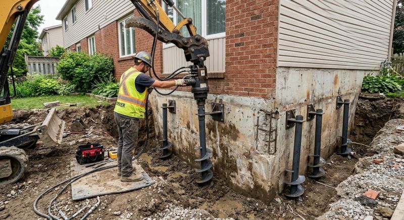 Helical Piers Installation in Union County, NC