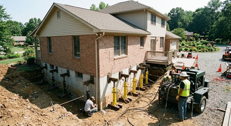 Sinking Foundation Lifting in Union County, NC